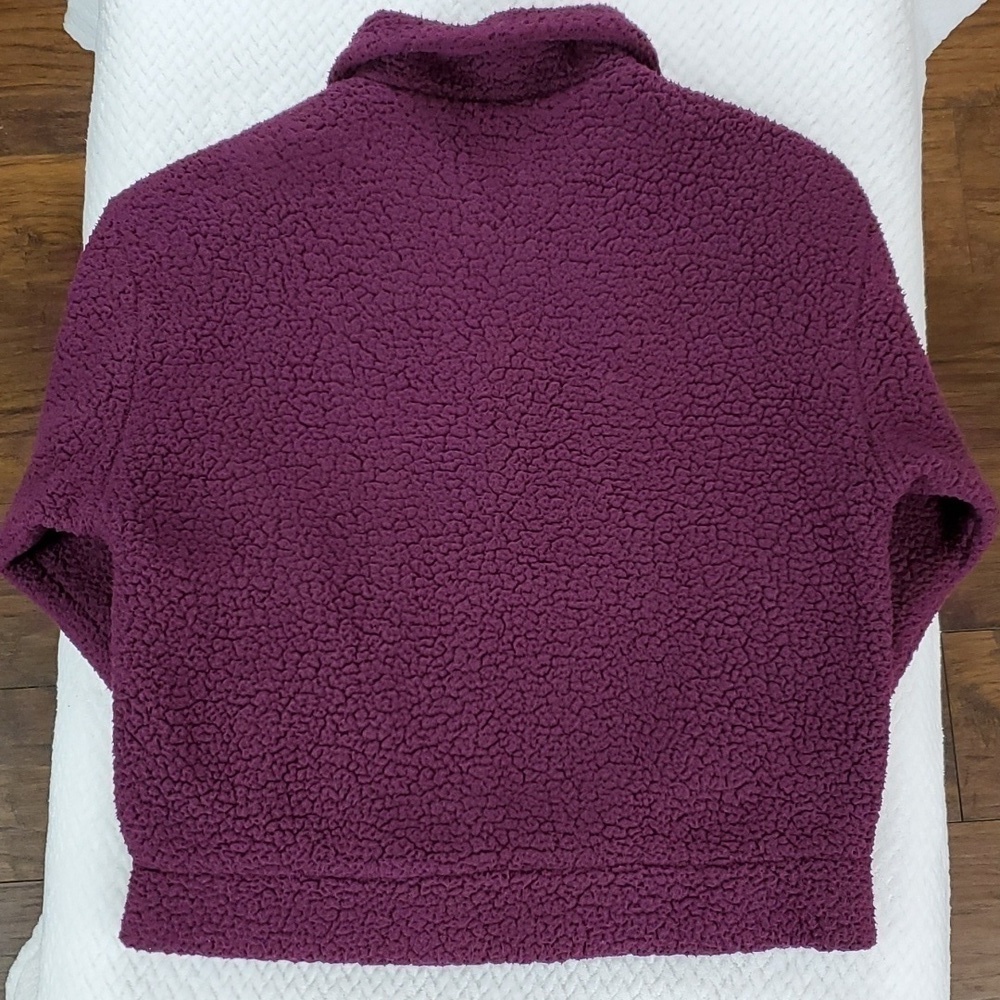 Victoria's Secret Pink "Eggplant" Oversized Sherpa Zip-Up Jacket XS - Picture 4 of 17